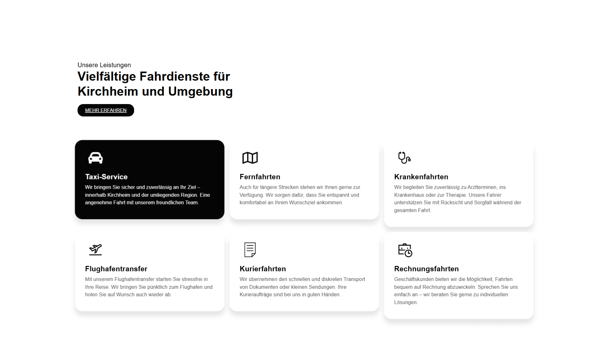 Taxi Beate Website Screenshot